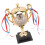 Retro Trophy Clock, Gold, 8.5x8.5cm Base, 21cm Tall 8