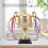 Retro Trophy Clock, Gold, 8.5x8.5cm Base, 21cm Tall 9
