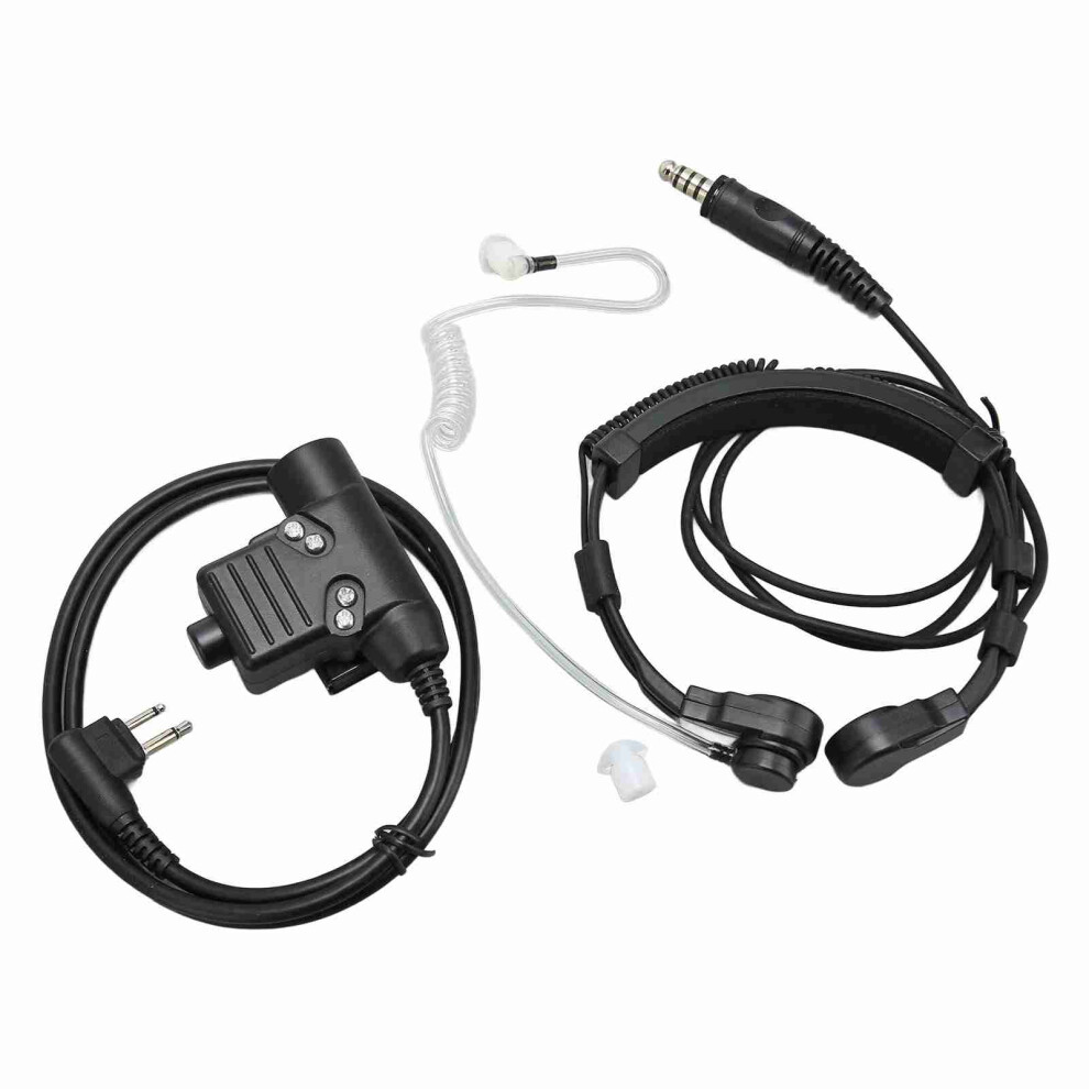 Throat Microphone Headset Coiled Walkie Talkie Earpiece For Motorola Models 4651353838237