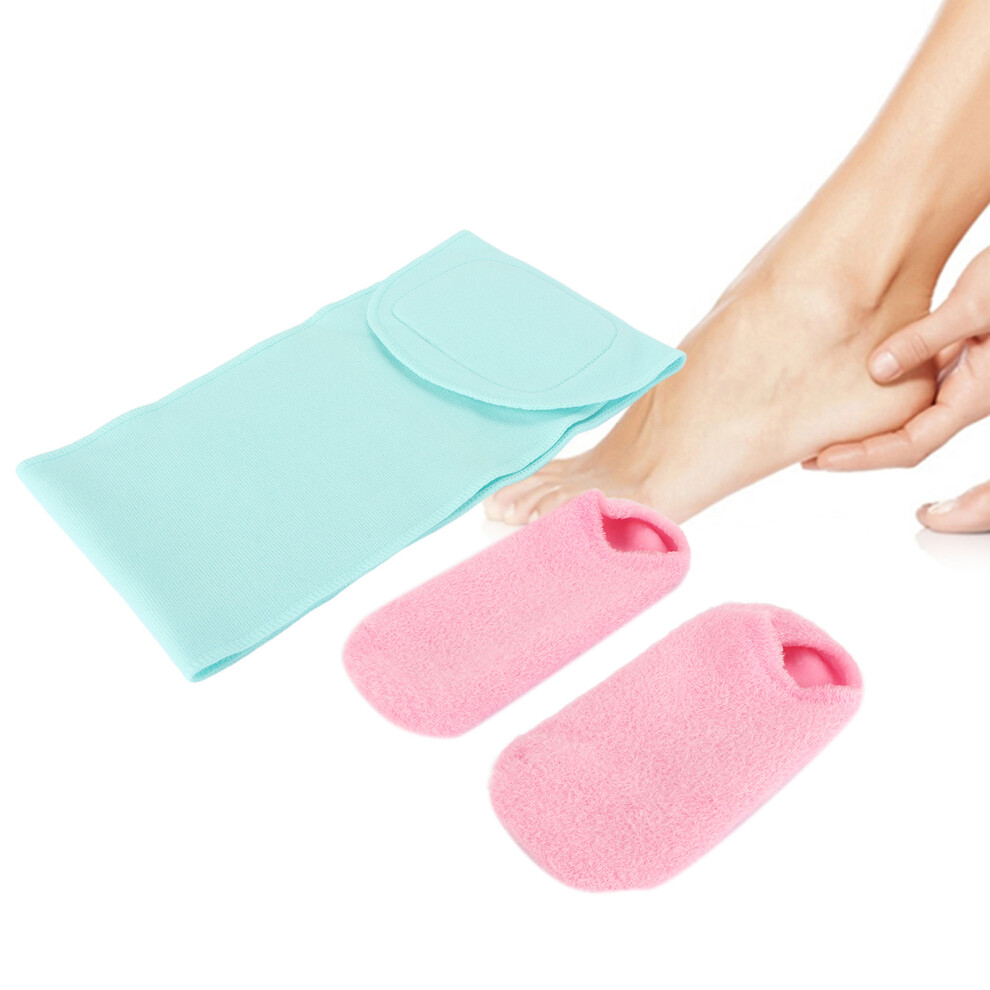 Pink Gel Moisturizing Foot Socks & Blue Neck Cover Reusable Rehydrate