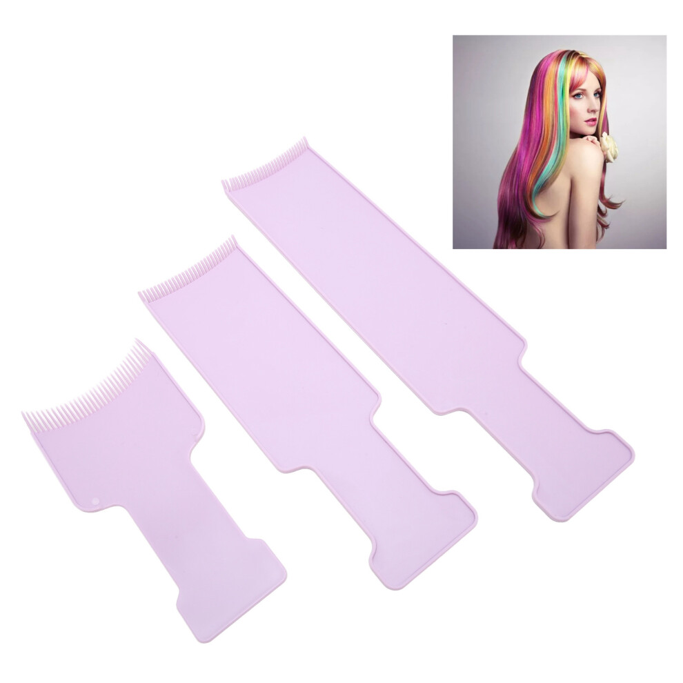 Purple Highlighting Board Set 3Pcs Salon Hair Dye Tools With Arc Comb