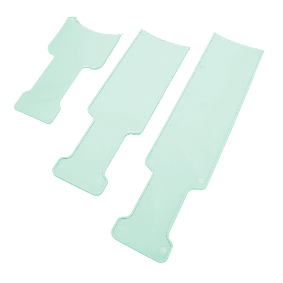 Green 3Pcs Hair Highlighting Boards Set - Dye Paddles For Salon Use