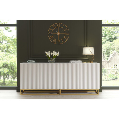 Creative Furniture Ripple White Duo 200cm Sideboard- Modern Fluted Design 1