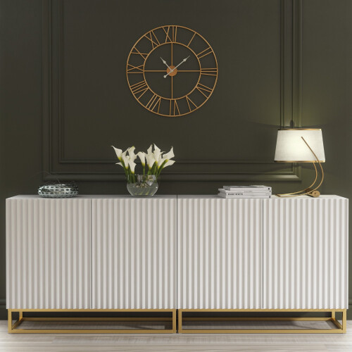 Creative Furniture Ripple White Duo 200cm Sideboard- Modern Fluted Design