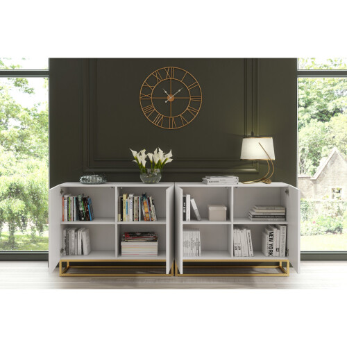 Creative Furniture Ripple White Duo 200cm Sideboard- Modern Fluted Design 2