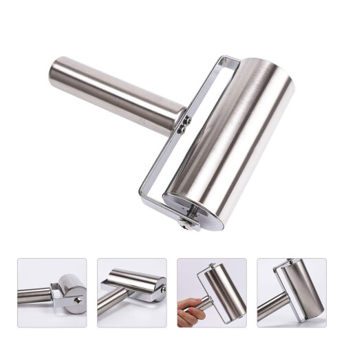 Non-Stick Stainless Steel Rolling Pin Silver Kitchen Dough Roller 1