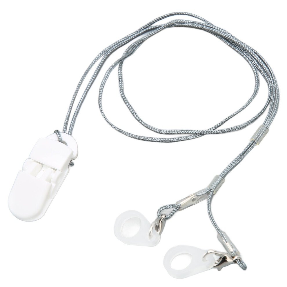 Sound Aid Clip Holder & Lanyard Security Rope for Sound Amplifiers - White