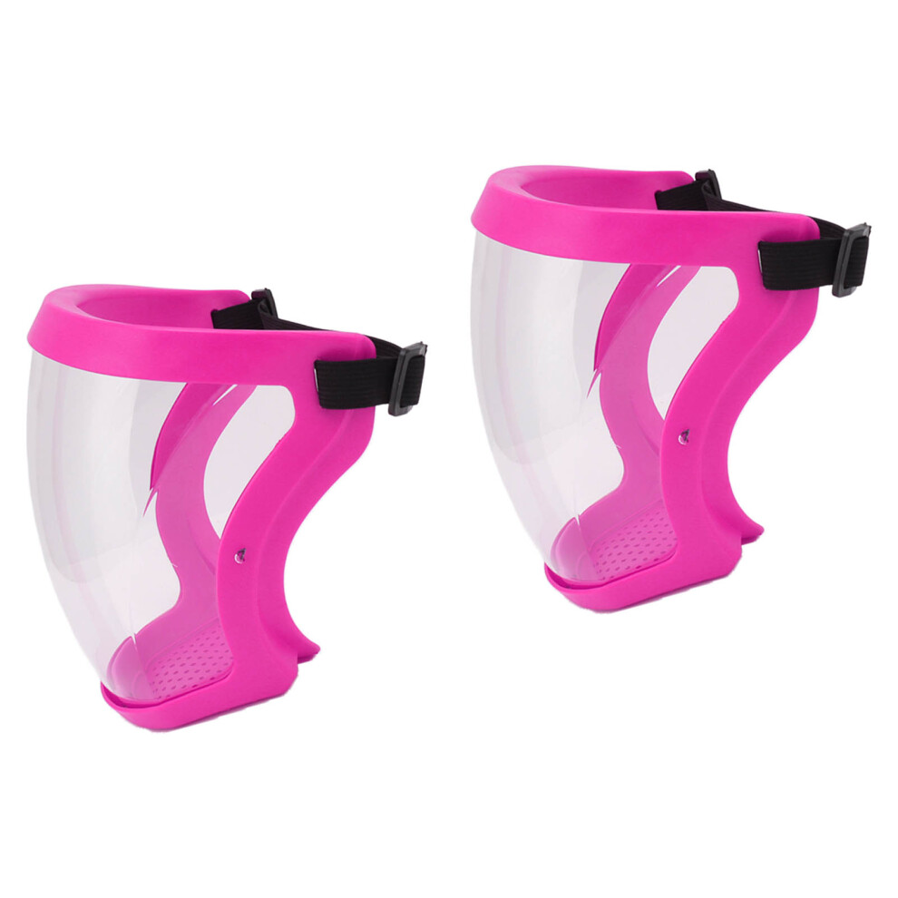 2pcs Child White/Pink Dustproof Reusable Face Shields with Filter Cotton