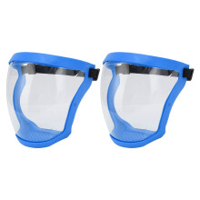 2 Stück Kinder Blaugraue Transparent PC-Gesichtsschutzschilde mit Filter-Baumwollpad