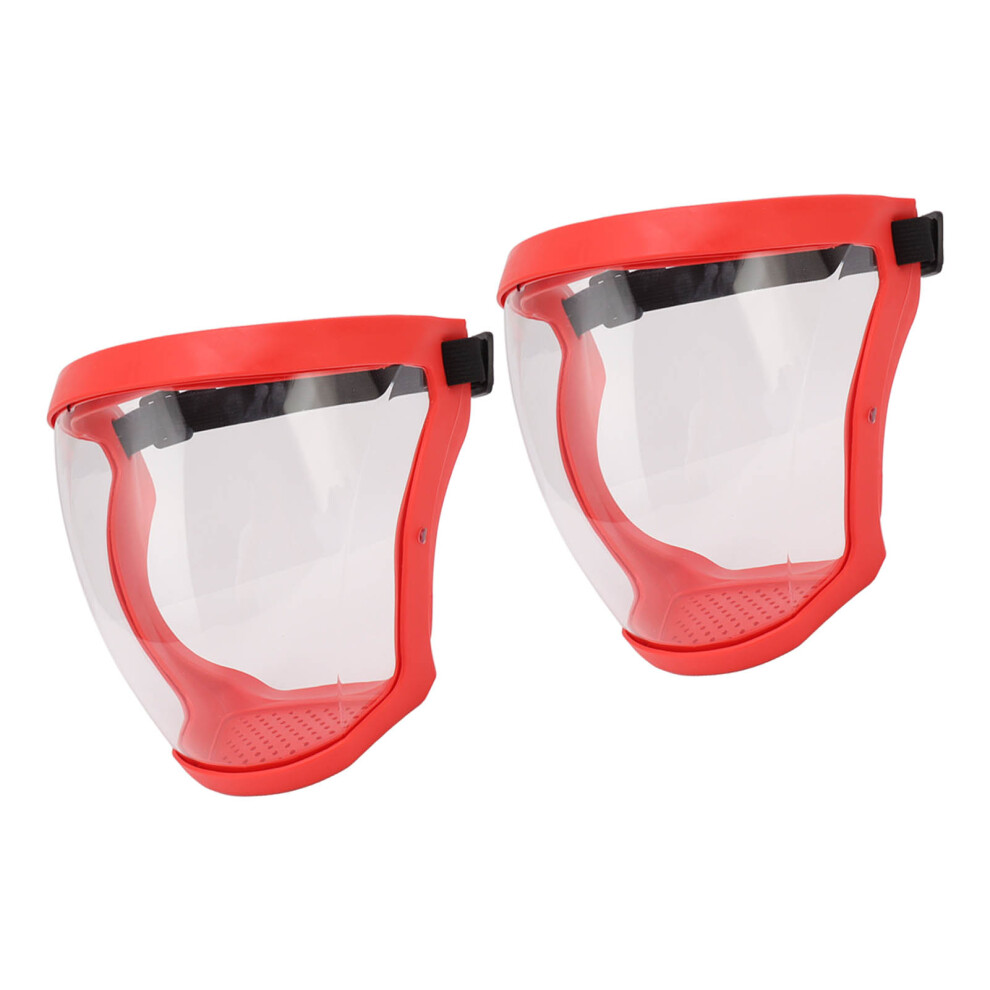 2pcs Child Protective Face Shields with Filters, Dustproof, Reusable Red & White