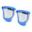 2 Stück Kinder Blaugraue Transparent PC-Gesichtsschutzschilde mit Filter-Baumwollpad 9