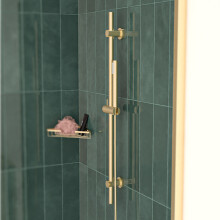Nes Home Brushed Brass Round Wall Mounted Slider Rail Shower Kit With Handset