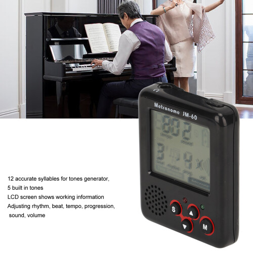 Schwarzes digitales LCD-Mini-Metronom USB 1000 mAh 2