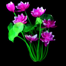 2St Roze Aquarium Lotus Decor Kunststof Ornament