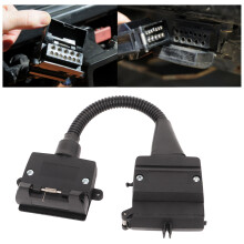 Trailer Adapter 12 Pin Flat Male to 7 Pin Flat Female Connector for Car, RV, Trailer