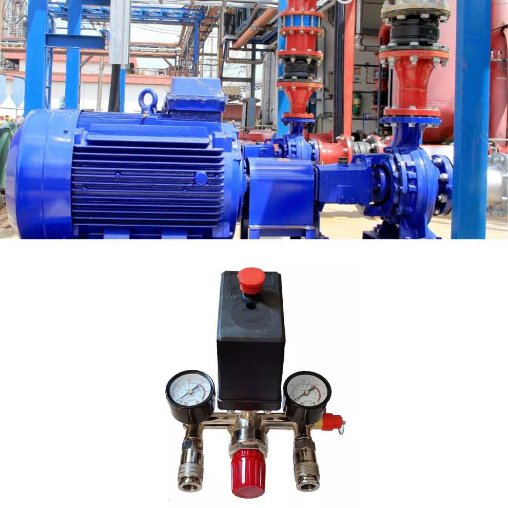 Air Compressor Pressure Switch Set 380V With Dual Gauge, 20A, 90-125 Psi 7891353849223