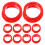 10Pcs Red Silicone Thumb Inserts Rings for Grooming Scissors 1