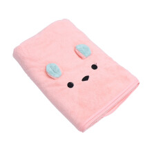 1Stk Großes Badetuch Mit Hasenmotiv, Atmungsaktiv, Rosa Korallenfleece