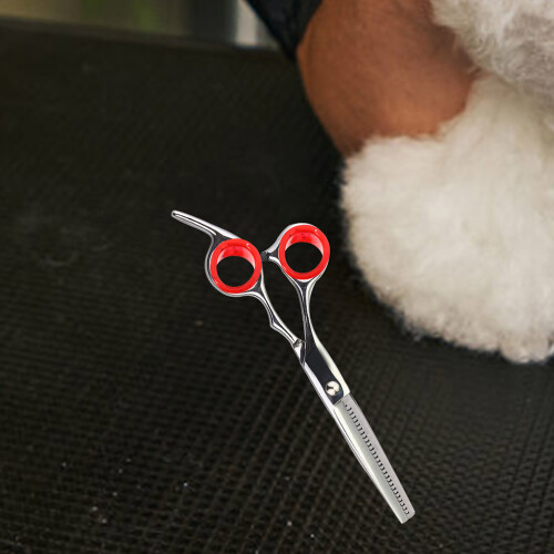 10Pcs Red Silicone Thumb Inserts Rings for Grooming Scissors 2