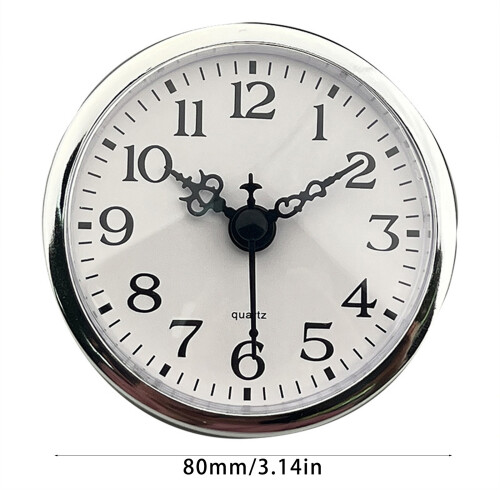 Miniature Quartzs Movement Clock Insert 80mm Round Face Arabic 2