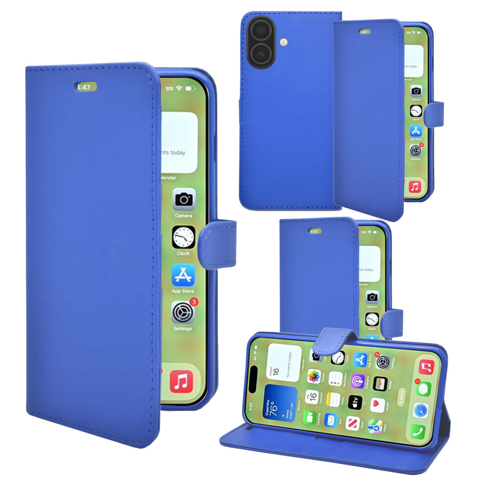 (Blue) For Apple Iphone 17 Wallet Flip Pu Leather Card Slot Pouch Case Blue 3478797703010