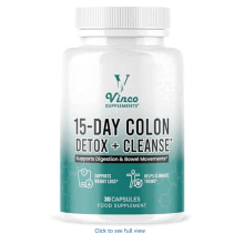 Vinco Colon Cleanse 15 Day Detox - Supports Weight Loss - Eliminates Toxins - Relieves Constipation & Bloating - Probiotics for Gut Health
