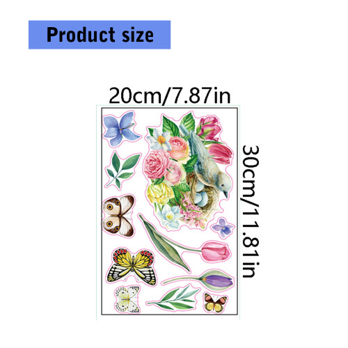 9 Sheets Spring Theme Window Sticker Double Sided Reusable Decal 2