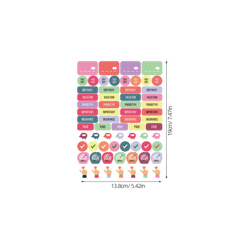 Writable Label Planner Sticker Elegantes Design 15er Pack 1