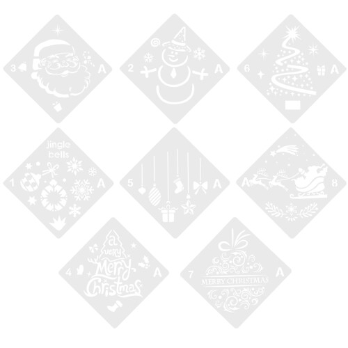 16 Weihnachts-Schablonen Wiederverwendbarem Kunststoff 1