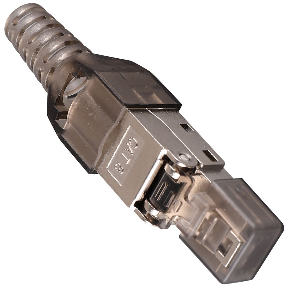 Tool-Free Silver Cat8 Rj45 Ethernet Connectors Modular Design 061644054392