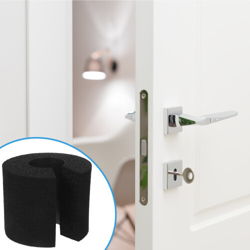 2 Deurstopper Foam Sluitclip Bumper Klemscherm Zwart 2
