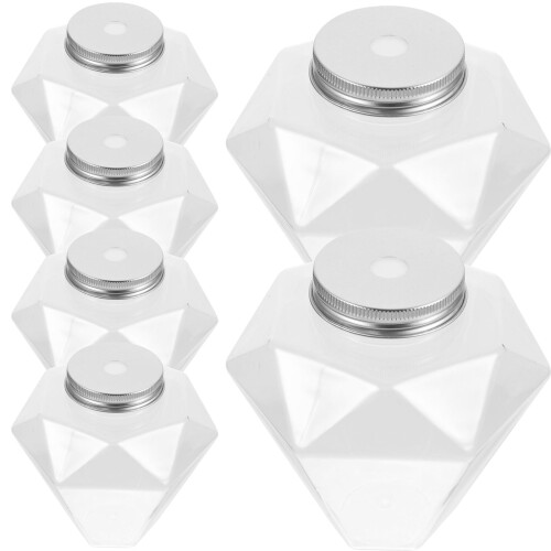6St Kunststoff Getränkeflaschen Diamantförmig