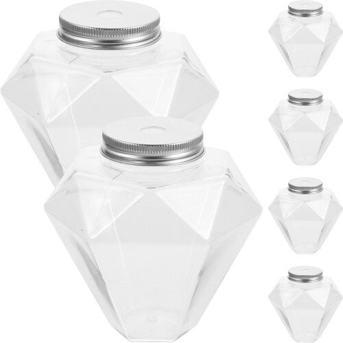 6St Kunststoff Getränkeflaschen Diamantförmig 2