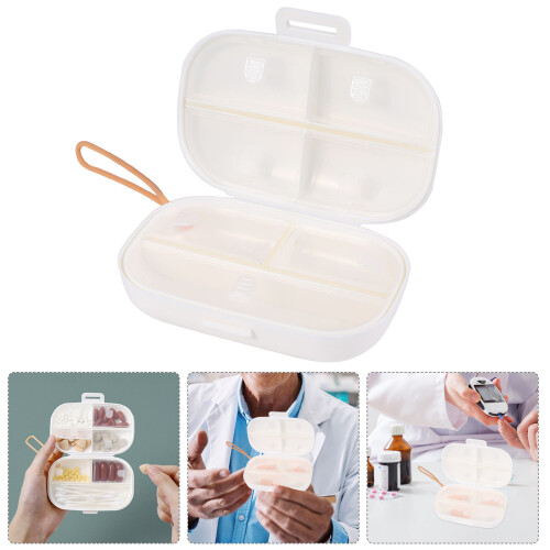 Pillendose Mini PP Weiß Für Unterwegs 2