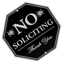 No Soliciting Schild Aluminium Für Hausbesitzer Privatsphäre