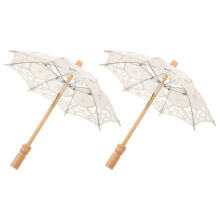 Zehuanyu 2 Weiße Regenschirme Falten Miss Beige