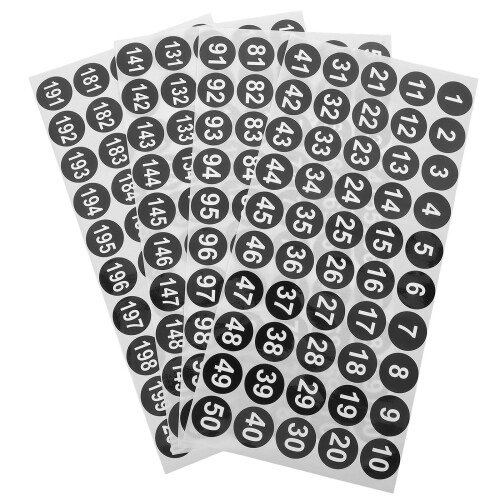 4 Bögen Digital Aufkleber 1 Bis 100 Nummeriert 1