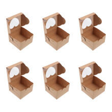20St Herzförmige Kuchenverpackungsboxen Hellbraun
