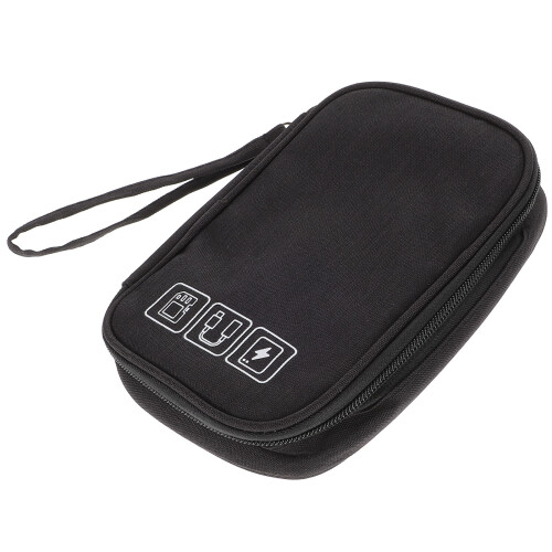 Mini Kabel Aufbewahrungstasche Polyester Schwarz 1