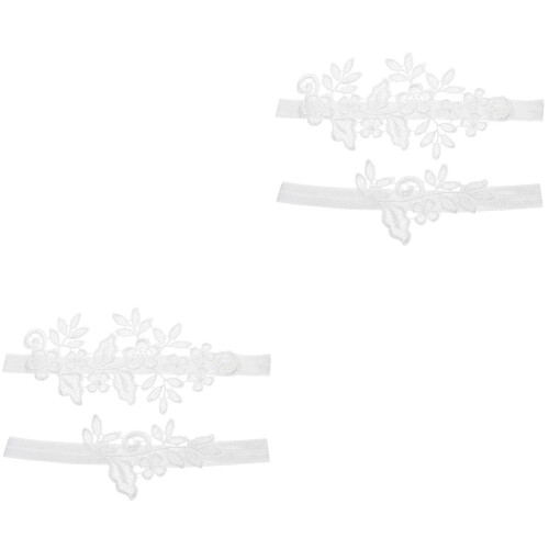 2 Sets Hochzeitsstrumpfband Spitze Für 2