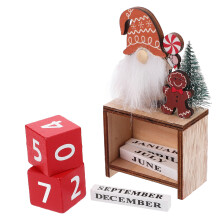 4Stk Holz Weihnachtskalender Blöcke Tischdekoration