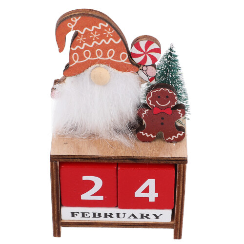 4Stk Holz Weihnachtskalender Blöcke Tischdekoration 1