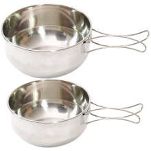 Worgeous Schalen Outdoor Camping Kochgeschirr Mit Griffen Silber