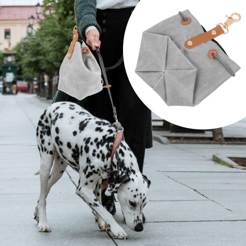 Dog Treat Pouch Canvas Grijs 1 2