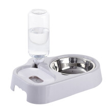 Automatische Futterstation Grau Mit Wasserschale Für Katzen Und