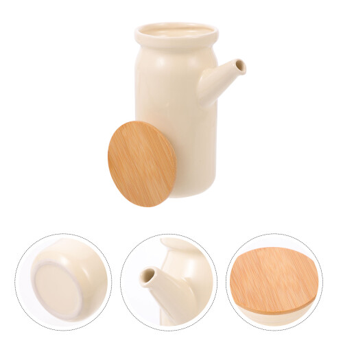 Küchen Gewürzglas Ölspender Keramik Beige 1
