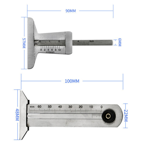 3Stk Tread Ruler Reifen Messschieber Tiefe Prüfvorrichtung 1