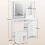 White Vanity Desk LED Sliding Mirror Drawers Stool 2