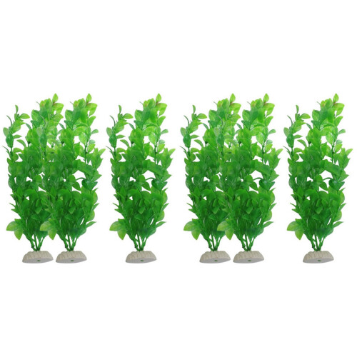 6Pcs Green Artificial Fish Tank Plants Decorative Plastic Aquarium 1