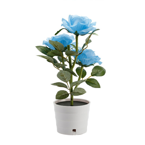 Led Künstliche Rose Topf Mit 3 Lichtern Für